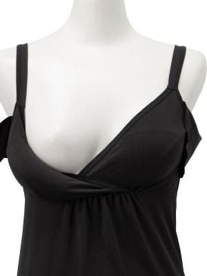 マタニティ 授乳 キャミソール|【授乳対応】吸汗速乾・接触冷感・UVカット素材　大判汗取りパッド付きキャミソール【出産後も長く使える】