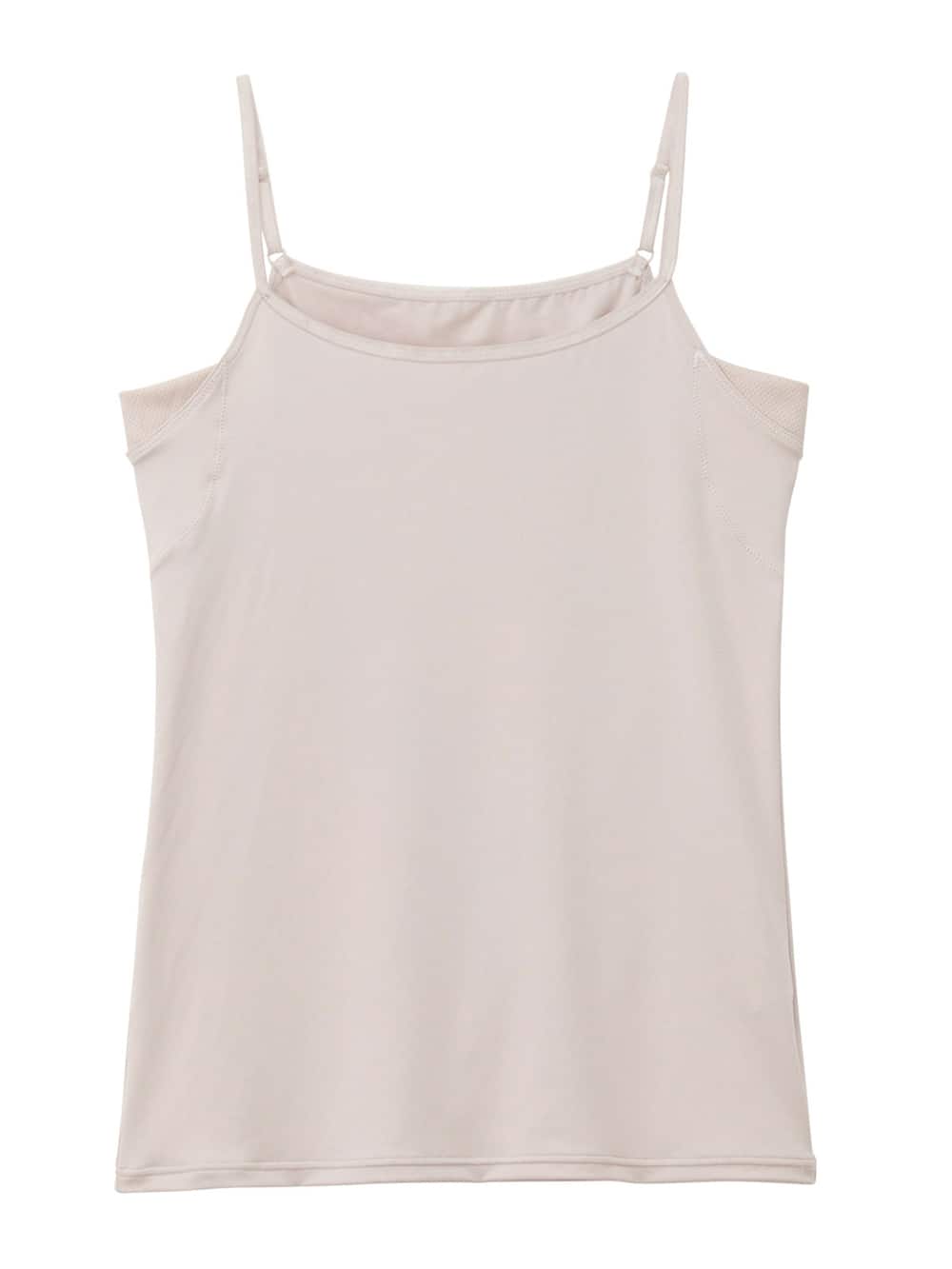 マタニティ 授乳 キャミソール|接触冷感・ＵＶカット【授乳対応】汗取りパッド付きキャミソール|グレージュ