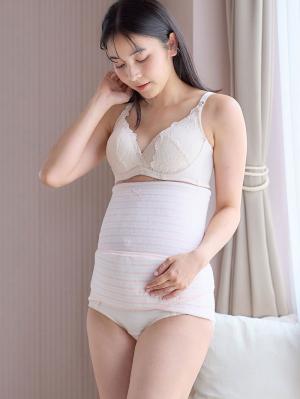 妊婦帯・腹帯・産前ガードル|犬印本舗 ふわふわパイルボーダー妊婦帯|ピンク