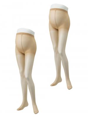 マタニティレッグウェア|犬印本舗 伝線しにくい+着圧パンスト2足組|ナチュラルベージュ