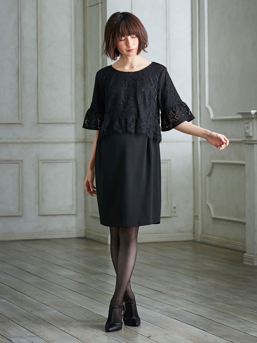 マタニティレッグウェア|犬印本舗 伝線しにくい+着圧パンスト2足組|ブラック