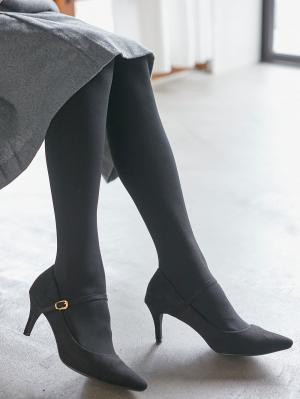 マタニティレッグウェア|犬印本舗 【160D】裏シャギー ウエストらくらくタイツ【出産後も長く使える】|ブラック