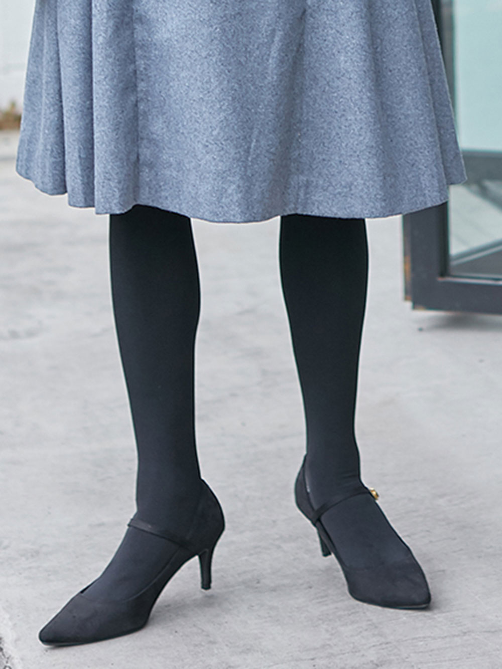 マタニティレッグウェア|犬印本舗 【160D】裏シャギー ウエストらくらくタイツ【出産後も長く使える】|ブラック