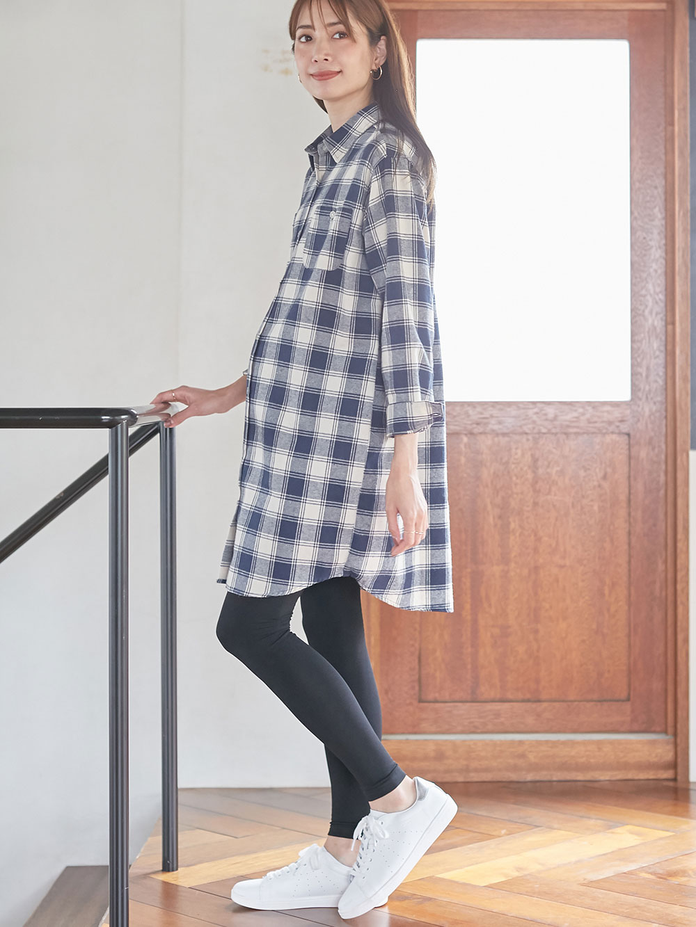 マタニティレッグウェア|犬印本舗 【160D】裏シャギー ウエストらくらくレギンス【出産後も長く使える】|ブラック