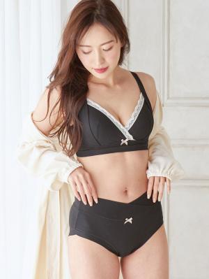 授乳ブラ・マタニティブラ（マタニティインナー・産後用品）|らくちん美メイク ノンワイヤーマタニティブラ 垂れ防止 ｜ マタニティ・授乳ブラ|ブラック