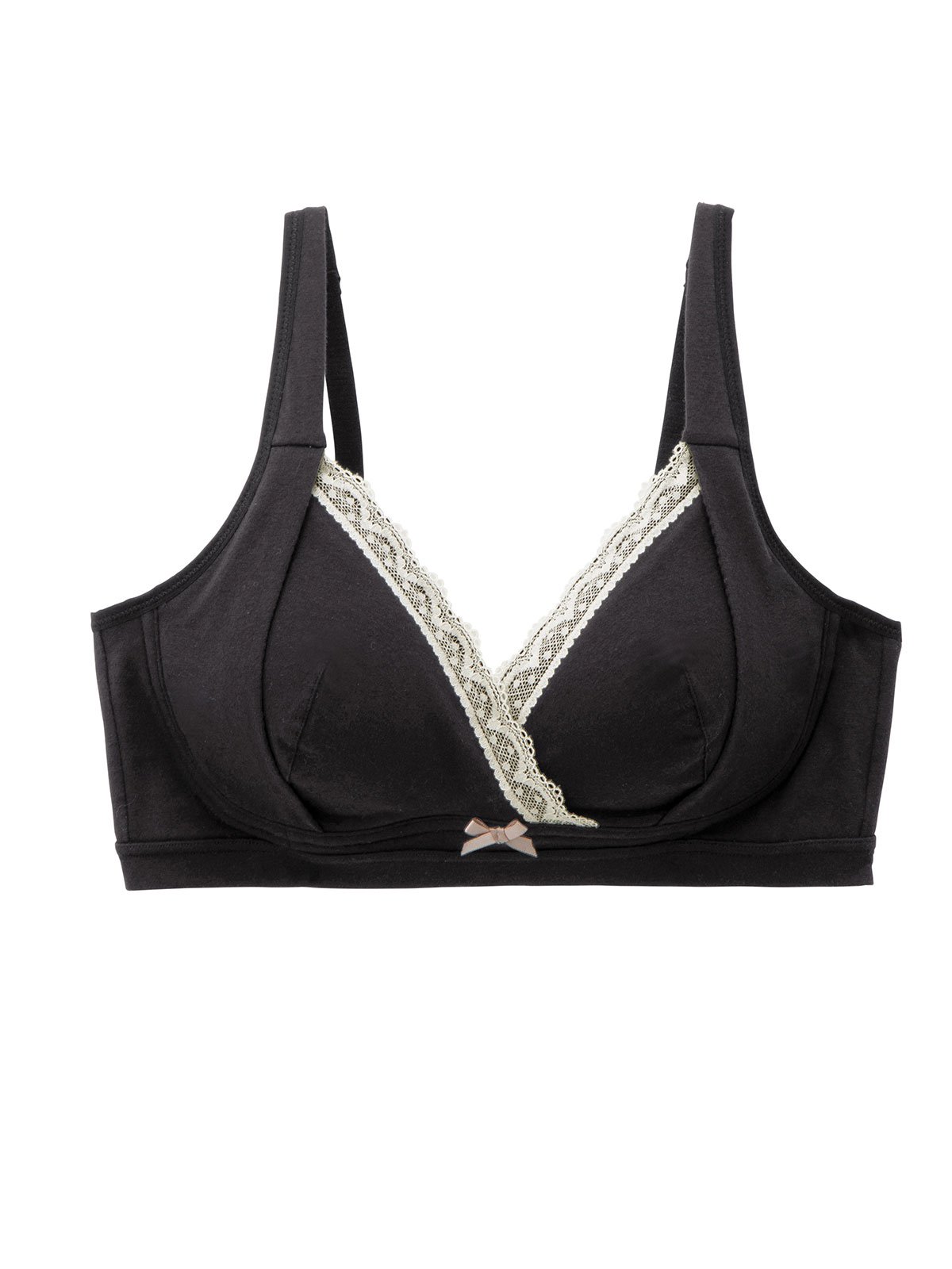 授乳ブラ・マタニティブラ（マタニティインナー・産後用品）|らくちん美メイク ノンワイヤーマタニティブラ 垂れ防止 ｜ マタニティ・授乳ブラ|ブラック