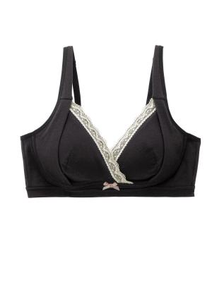 授乳ブラ・マタニティブラ（マタニティインナー・産後用品）|らくちん美メイク ノンワイヤーマタニティブラ 垂れ防止 ｜ マタニティ・授乳ブラ|ブラック