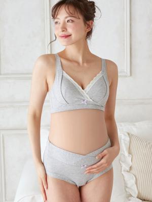 マタニティ ショーツ|【産前産後対応】らくちん2wayショーツ【出産後も長く使える】|杢グレー