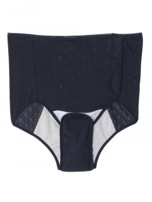 産褥ショーツ|犬印本舗 帝王切開用出産準備3点セット|ピンク×ネイビー2