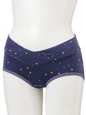 マタニティ ショーツ|【産前産後対応】星柄クロスショーツ【出産後も長く使える】
