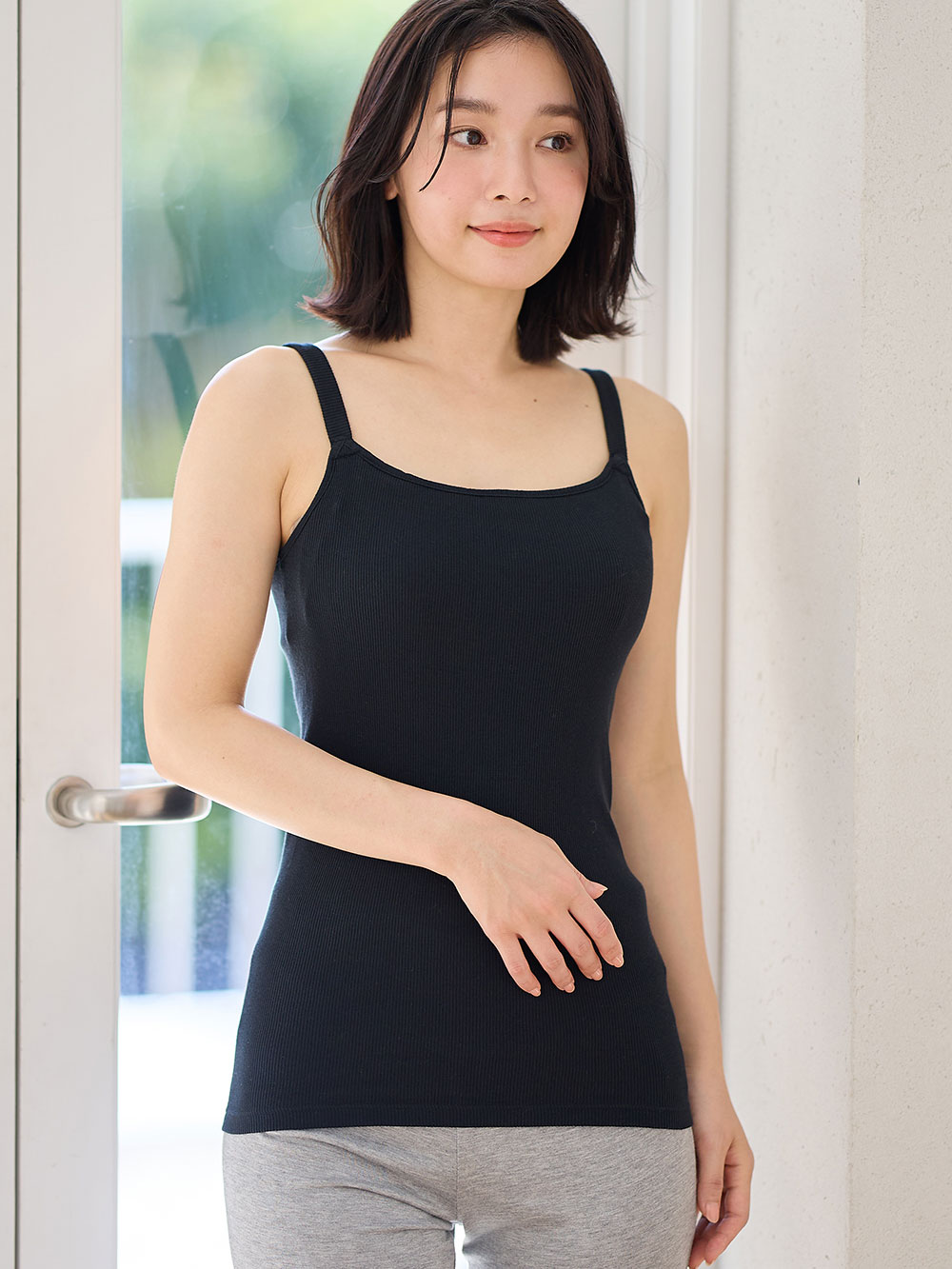 犬印本舗 【オーガニックコットン】綿100％の肌にやさしい授乳ができるキャミソール【出産後も長く使える】
