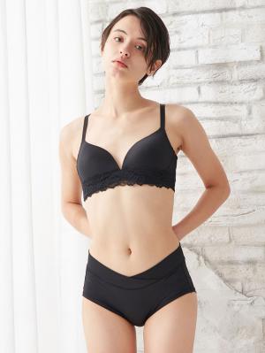 授乳ブラ・マタニティブラ(マタニティインナー・産後用品)|ワイヤー入り 快適ソフトモールドカップ L字ワイヤー 授乳  マタニティ ブラジャー【出産後も長く使える】|ブラック