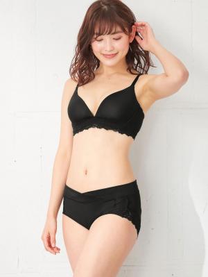 マタニティ ショーツ|産前産後長く使えるローライズマタニティショーツ【バックレースタイプ】【出産後も長く使える】|ブラック