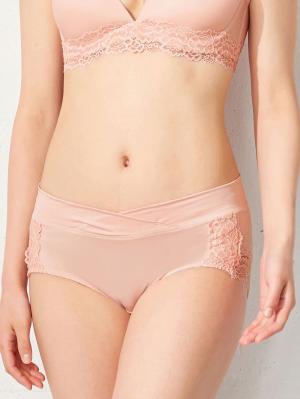 マタニティ ショーツ|産前産後長く使えるローライズマタニティショーツ【バックレースタイプ】【出産後も長く使える】|ピンク