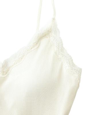 マタニティ 授乳 キャミソール|授乳ができるシルク100％の素肌にやさしいキャミソール【出産後も長く使える】|オフホワイト