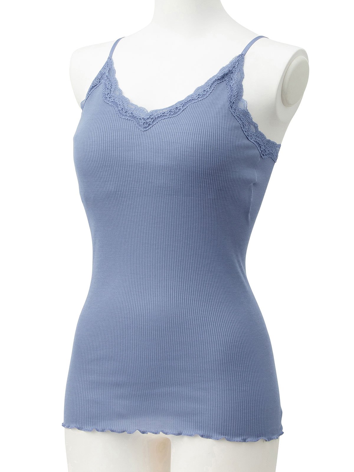 マタニティ 授乳 キャミソール|授乳ができるシルク100％の素肌にやさしいキャミソール【出産後も長く使える】|ブルー