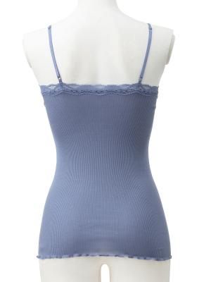 マタニティ 授乳 キャミソール|授乳ができるシルク100％の素肌にやさしいキャミソール【出産後も長く使える】|ブルー