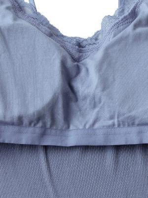 マタニティ 授乳 キャミソール|授乳ができるシルク100％の素肌にやさしいキャミソール【出産後も長く使える】|ブルー