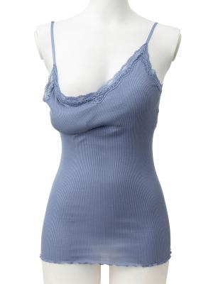 マタニティ 授乳 キャミソール|授乳ができるシルク100％の素肌にやさしいキャミソール【出産後も長く使える】|ブルー