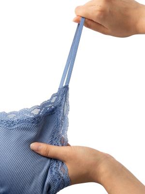 マタニティ 授乳 キャミソール|授乳ができるシルク100％の素肌にやさしいキャミソール【出産後も長く使える】|ブルー