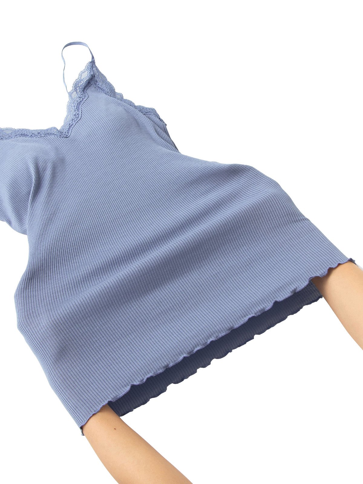 マタニティ 授乳 キャミソール|授乳ができるシルク100％の素肌にやさしいキャミソール【出産後も長く使える】|ブルー