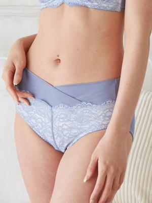 マタニティ ショーツ|【産前産後対応】レーシィ2wayマタニティショーツ【出産後も長く使える】|ブルー