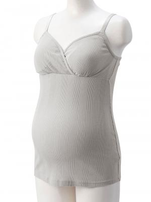 マタニティ 授乳 キャミソール|抗菌・防臭加工・ランダムリブ 授乳キャミ【出産後も長く使える】