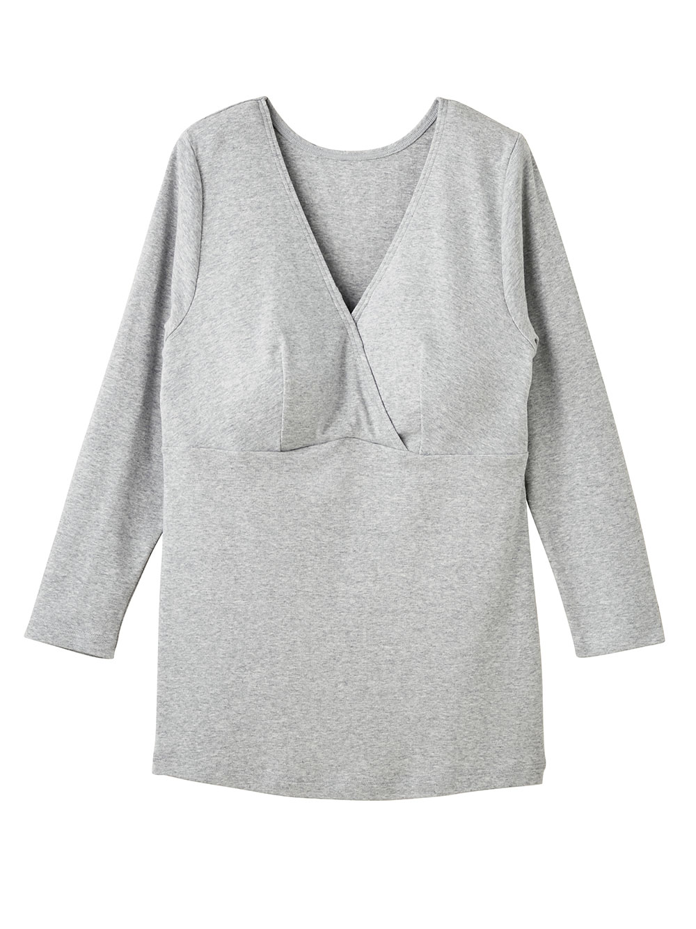 マタニティ 授乳 キャミソール|犬印本舗 授乳インナー（８分袖） オーガニックコットン素材【出産後も長く使える】|グレー