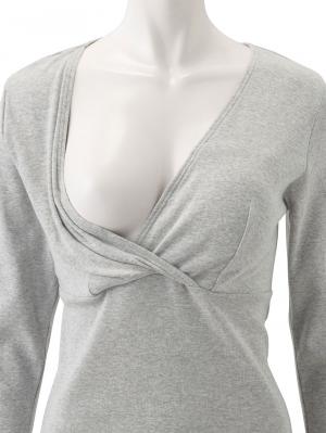 マタニティ 授乳 キャミソール|犬印本舗 授乳インナー（８分袖） オーガニックコットン素材【出産後も長く使える】