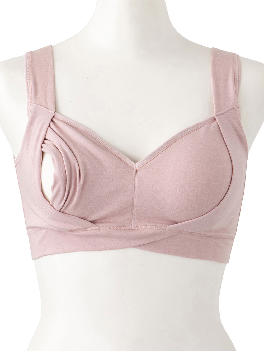 授乳ブラ・マタニティブラ(マタニティインナー・産後用品)|抗菌防臭 らくちん美ナイトブラ  授乳ブラ 極上綿混モダール【出産後も長く使える】