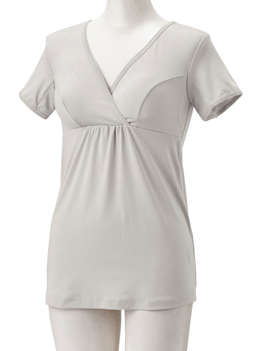 マタニティ 授乳 キャミソール|吸水速乾・接触冷感・UVカット素材二分袖汗取りインナー【出産後も長く使える】