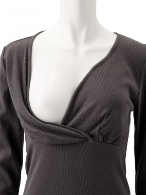 マタニティ 授乳 キャミソール|吸湿発熱加工リブ　カップ付き授乳インナー【出産後も長く使える】