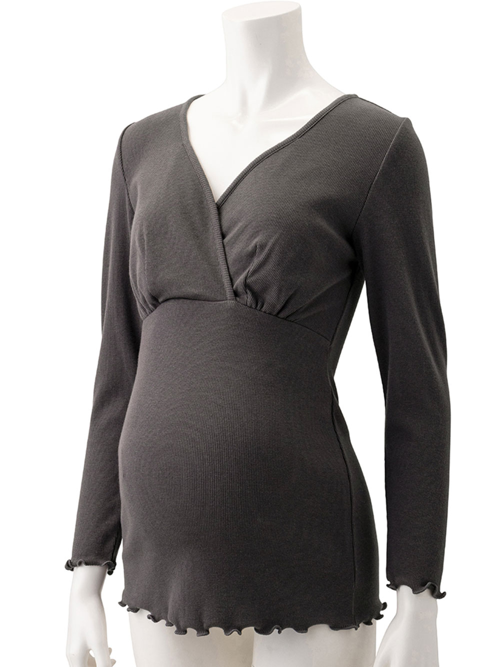 マタニティ 授乳 キャミソール|吸湿発熱加工リブ　カップ付き授乳インナー【出産後も長く使える】