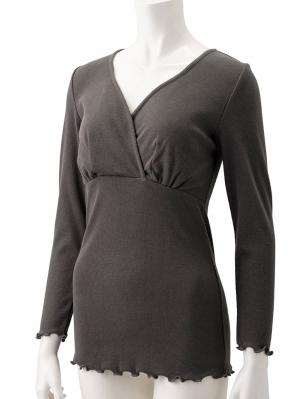 マタニティ 授乳 キャミソール|吸湿発熱加工リブ　カップ付き授乳インナー【出産後も長く使える】