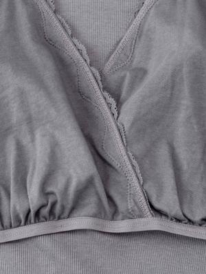 マタニティ 授乳 キャミソール|抗菌防臭　リブレース　カップ付き授乳インナー【出産後も長く使える】