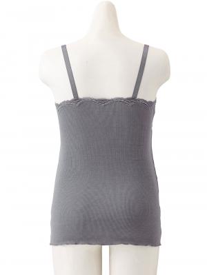 マタニティ 授乳 キャミソール|抗菌防臭　リブレース　カップ付き授乳キャミ【出産後も長く使える】