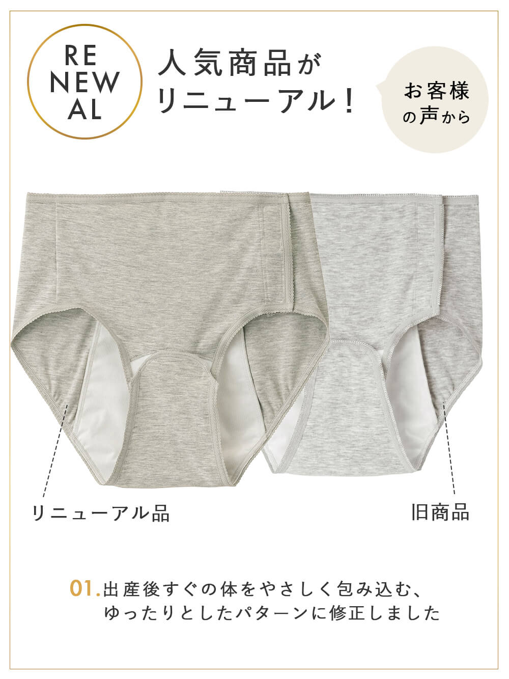 産褥ショーツ|帝王切開用 2枚組全開産褥ショーツ  出産準備 入院準備