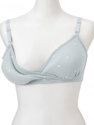 授乳ブラ・マタニティブラ（マタニティインナー・産後用品）|リブ星柄授乳ブラ ｜ マタニティ・授乳ブラ