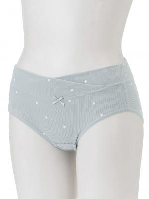 マタニティ ショーツ|リブ星柄産前産後ショーツ【出産後も長く使える】