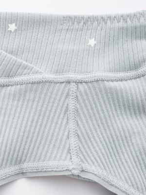 マタニティ ショーツ|リブ星柄産前産後ショーツ【出産後も長く使える】