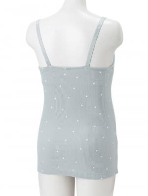 マタニティ 授乳 キャミソール|リブ星柄授乳キャミ【出産後も長く使える】