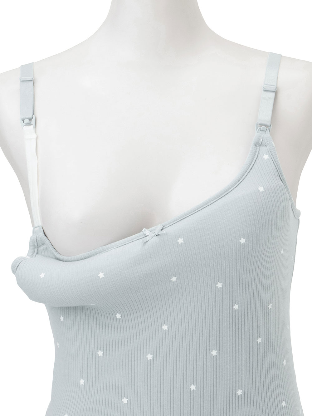 マタニティ 授乳 キャミソール|リブ星柄授乳キャミ【出産後も長く使える】