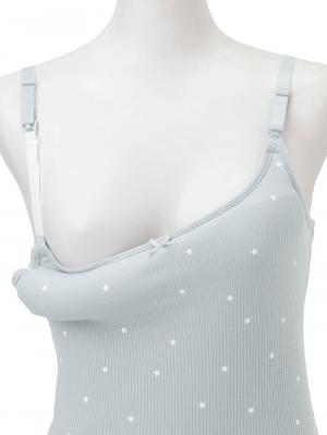 マタニティ 授乳 キャミソール|リブ星柄授乳キャミ【出産後も長く使える】