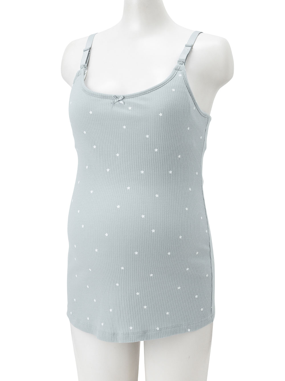 マタニティ 授乳 キャミソール|リブ星柄授乳キャミ【出産後も長く使える】