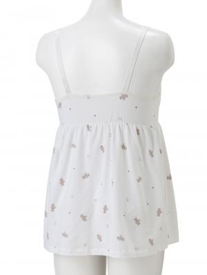 マタニティ 授乳 キャミソール|ベア天竺クマ柄授乳キャミ【出産後も長く使える】