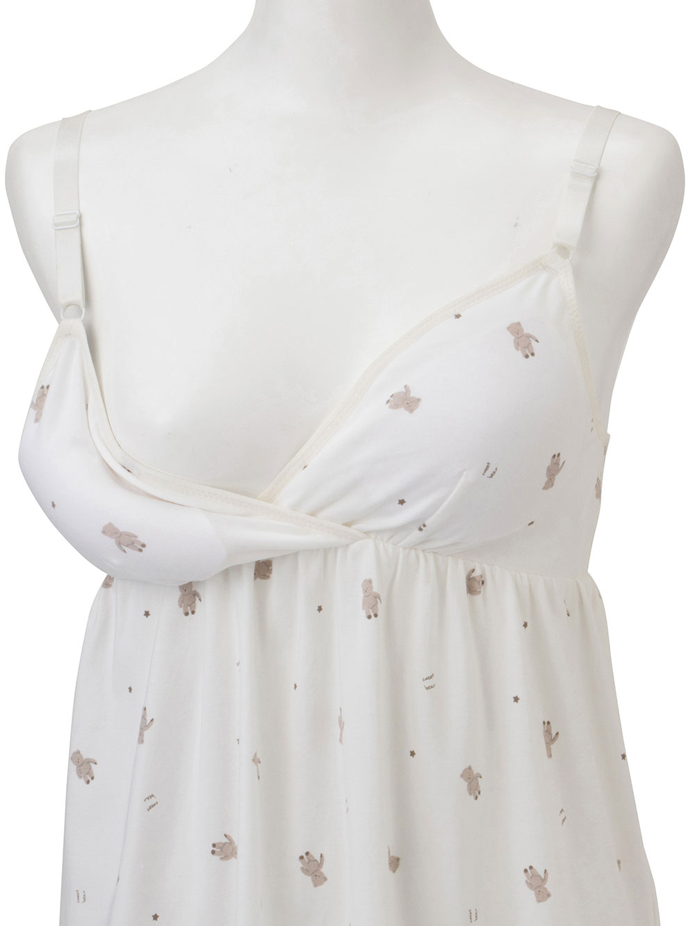 マタニティ 授乳 キャミソール|ベア天竺クマ柄授乳キャミ【出産後も長く使える】