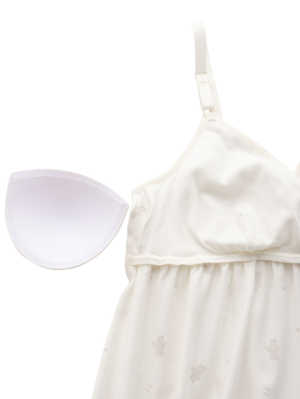 マタニティ 授乳 キャミソール|ベア天竺クマ柄授乳キャミ【出産後も長く使える】