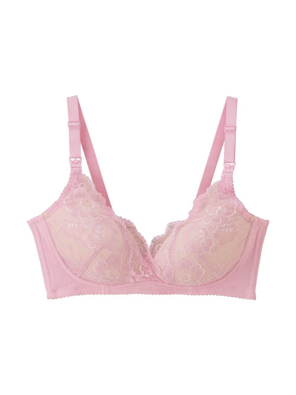 授乳ブラ・マタニティブラ（マタニティインナー・産後用品）|【LDK Baby 1位】助産院監修 ママふわ授乳ブラ 垂れ防止 フィットグミ ノンワイヤー ｜ マタニティ・授乳ブラ|ピンクレース