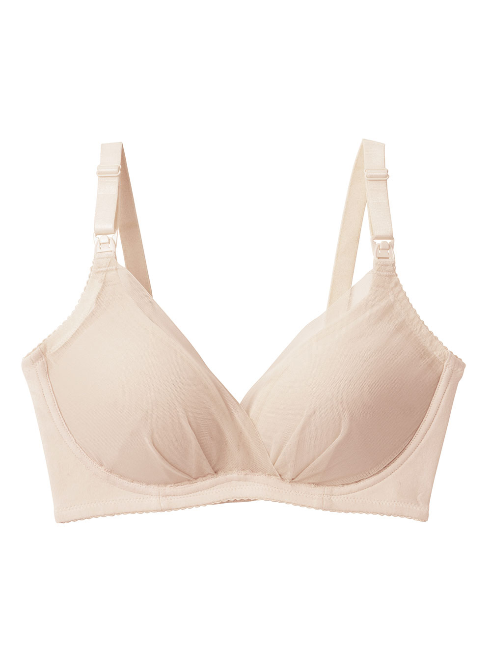 授乳ブラ・マタニティブラ(マタニティインナー・産後用品)|【LDK Baby 1位】助産院監修 ママふわ授乳ブラ 垂れ防止 フィットグミ ノンワイヤー | マタニティ・授乳ブラ|ベージュ(シンプル)