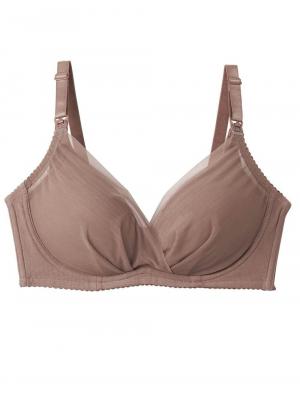 授乳ブラ・マタニティブラ(マタニティインナー・産後用品)|【LDK Baby 1位】助産院監修 ママふわ授乳ブラ 垂れ防止 フィットグミ ノンワイヤー | マタニティ・授乳ブラ|ブラウン(シンプル)